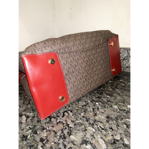 MICHAEL Michael Kors Gramercy Large Logo Satchel in Brown/Brandy Excellent - Picture 8 of 16